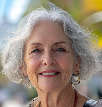A woman smiles during her architecture tour through Biscayne Bay